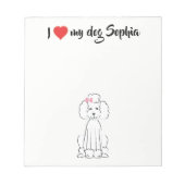 Niedliches Herz I Liebe mein Hund Custom Whimsical Notizblock (Vorderseite)
