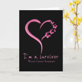 Niedliches Herz Ich bin ein Überlebender Brustkreb Karte (Gelbe Blume)
