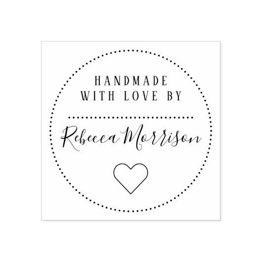 Niedliches Herz | Individuelle Name-Script mit Lie Gummistempel (Prägung)