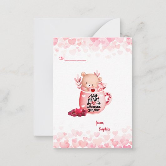Niedliches Herz ist überall dort, wo man Bären in Mitteilungskarte (Vorderseite)
