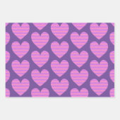 Niedliches Herz Kunst, Lila und Pinks Liebe Geschenkpapier Set (Vorderseite)