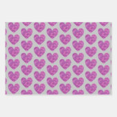 Niedliches Herz Kunst, Lila und Pinks Liebe Geschenkpapier Set (Vorderseite 3)
