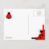 Niedliches Herz Ladybug Valentine Postkarte (Rückseite)