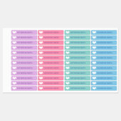 Niedliches Herz Lila Blau Etiketten (Blatt)