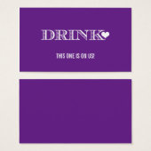 Niedliches Herz Lila Hochzeitsticket (Vorne & Hinten)