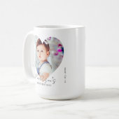 Niedliches Herz Minimalistisches Foto Erster Gebur Kaffeetasse (Vorderseite Links)