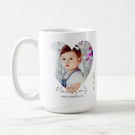 Niedliches Herz Minimalistisches Foto Erster Gebur Kaffeetasse