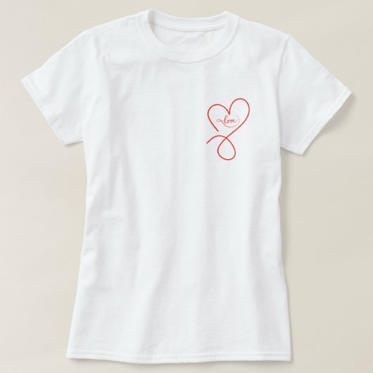 Niedliches Herz mit Liebe Valentin T - Shirt (Design vorne)
