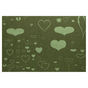 Niedliches Herz Modern Moss Green Stoff