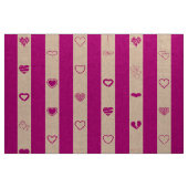 Niedliches Herz Modern Royal Fuchsia Strip Stoff (Yard (91,4 cm))
