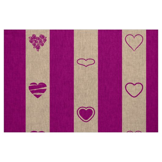 Niedliches Herz Modern Royal Fuchsia Strip Stoff (Fat Quarter (45,7 x 55,9 cm))