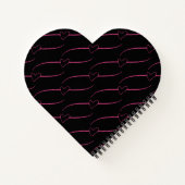 Niedliches Herz Monogram Black Magenta Notizblock (Rückseite)