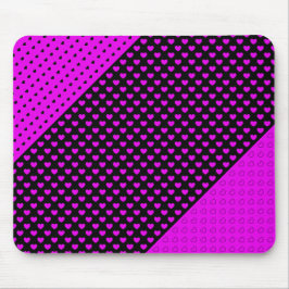 Niedliches Herz-Muster in Schwarz und Rosa Mousepad