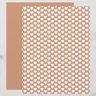 Niedliches Herz Muster Neutral Brown Scrapbook Pap