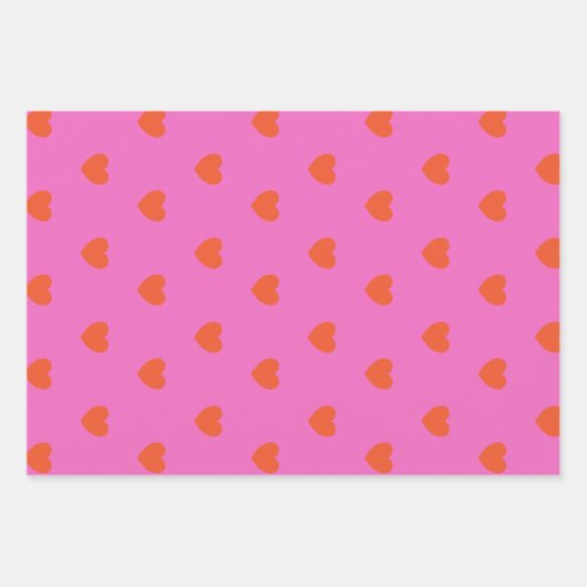 Niedliches Herz Muster Rosa Geschenkpapier Set (Vorderseite 2)