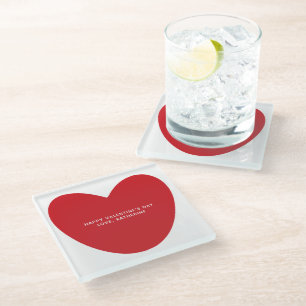 Niedliches Herz nach dem Valentinstag Glasuntersetzer