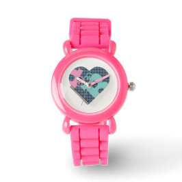 Niedliches Herz Notebook Farbe Blau Pink MODERN eW Armbanduhr