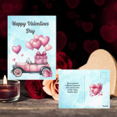 Niedliches Herz Pink Valentine Postkarte