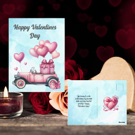 Niedliches Herz Pink Valentine Postkarte