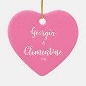 Niedliches Herz rosa Farbe drucken Keramik Ornament (Hinten)