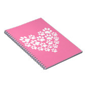 Niedliches Herz rosa Farbe drucken Notizblock (Rechte Seite)