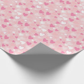 Niedliches Herz rosa Wrapping Paper Geschenkpapier (Ecke)