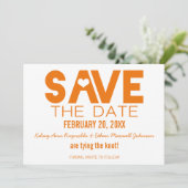 Niedliches Herz Save the Date, Orange Date (Stehend Vorderseite)