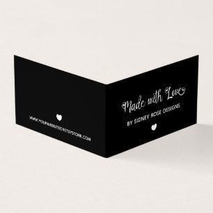 Niedliches Herz Schwarz Made with Liebe Hang Tag