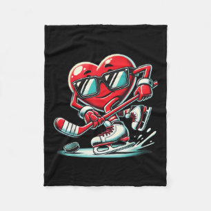 Niedliches Herz spielen Eishockey Valentinstag Män Fleecedecke