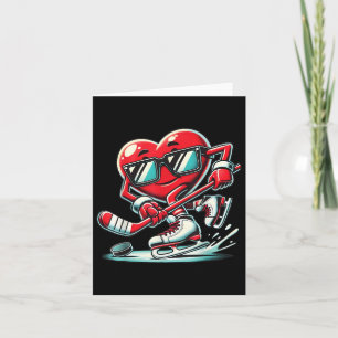 Niedliches Herz spielen Eishockey Valentinstag Män Karte