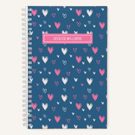 Niedliches Herz Stift Doodle Muster Sweet Liebe Bl Notizblock
