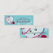 Niedliches Herz Strickgarn Weihnachten bis Mini Visitenkarte (Vorne/Hinten)