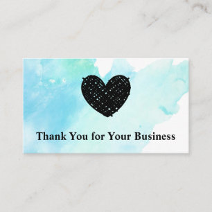 Niedliches Herz   Wasserfarbe   Ty Card Visitenkarte