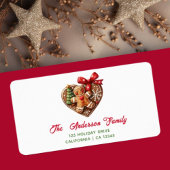 Niedliches Herz Weihnachten Gingerbread Man Biscui Adressaufkleber
