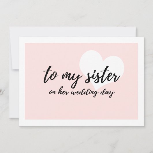 Niedliches Herz "zu meiner Schwester am Hochzeitst (Vorderseite)