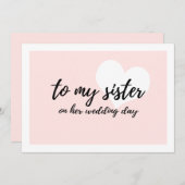 Niedliches Herz "zu meiner Schwester am Hochzeitst (Vorne/Hinten)