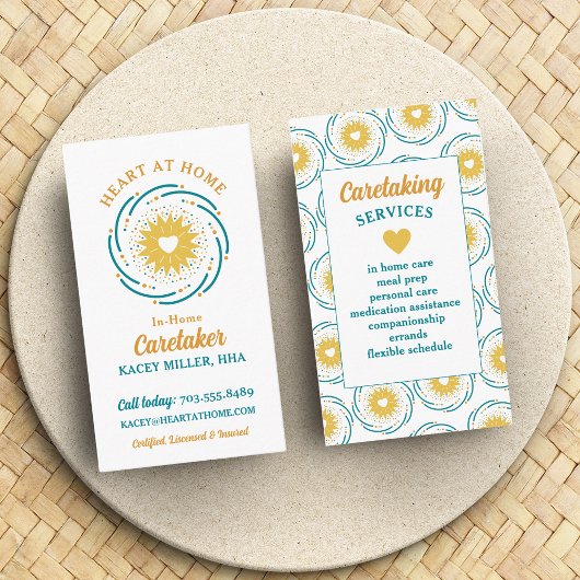 Niedliches Herzdesign Logos Visitenkarte