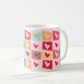 Niedliches Herzdesign Valentinstag Kaffeetasse (VorderseiteRechts)