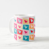 Niedliches Herzdesign Valentinstag Kaffeetasse (Vorderseite Links)