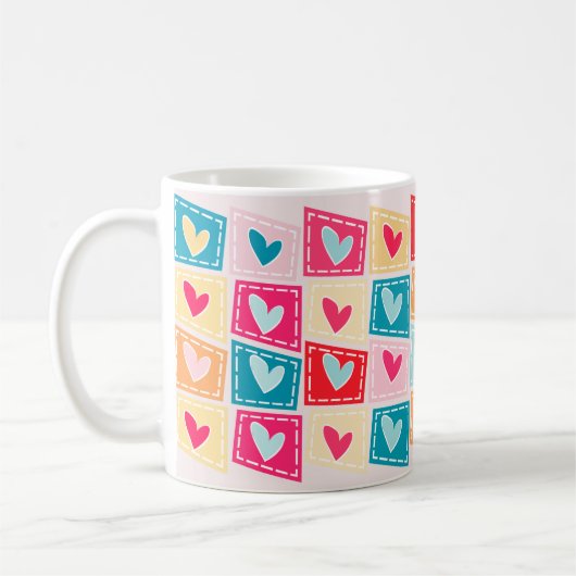 Niedliches Herzdesign Valentinstag Kaffeetasse (Links)