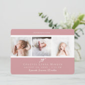 Niedliches Herzfoto Geburtshinweis Dankeskarte (Stehend Vorderseite)