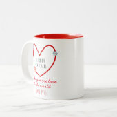 Niedliches Herzklopfen zum Hochzeitstag Zweifarbige Tasse (Vorderseite Links)