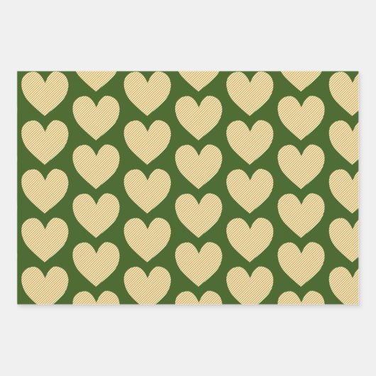 Niedliches Herzkunst Gelbes Farbmuster Geschenkpapier Set (Vorderseite 2)