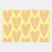 Niedliches Herzkunst Gelbes Farbmuster Geschenkpapier Set (Vorderseite 3)