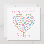 Niedliches Herzmuster Feiertagskarte (Rückseite)