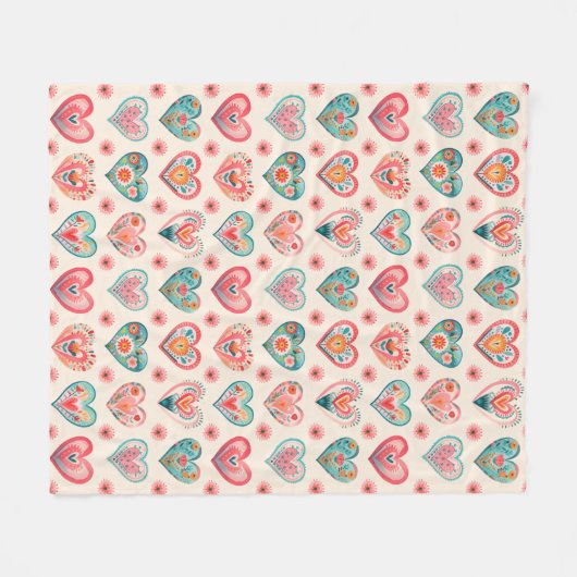 Niedliches Herzmuster Fleecedecke (Vorderseite (Horizontal))