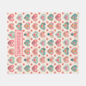 Niedliches Herzmuster Fleecedecke (Vorderseite (Horizontal))