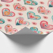 Niedliches Herzmuster Geschenkpapier (Ecke)