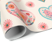 Niedliches Herzmuster Geschenkpapier (Rolleneckpunkt)