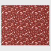 Niedliches Herzmuster Geschenkpapier (Flach)